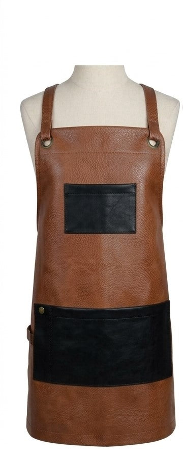 The Ribeye Leather Crossover Bib Apron | CUL381